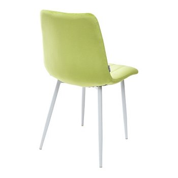 Стул ножки белые мягкий зеленый велюровый (арт 10448) - Фото 2