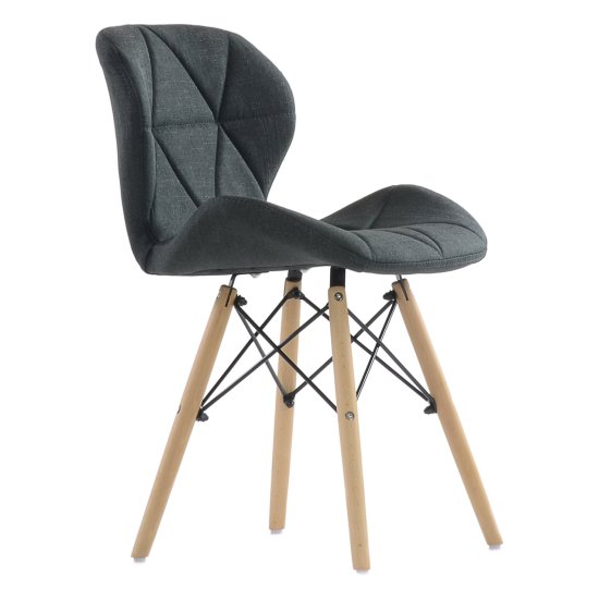 Стул деревянный мягкий серый eames (арт 11420) Фото 1