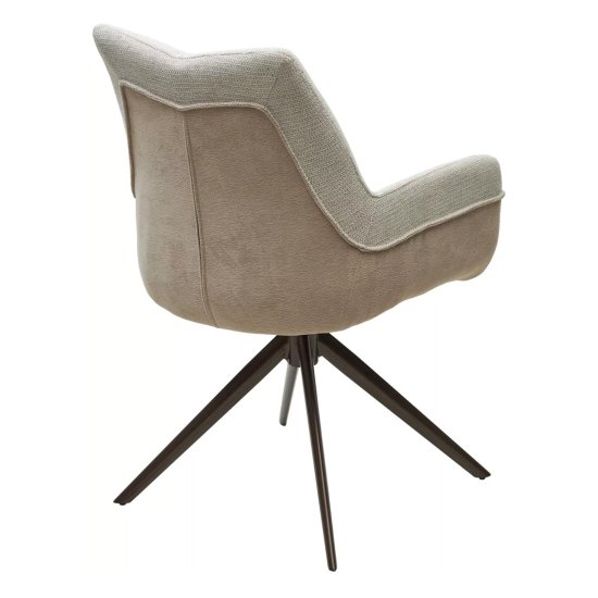 Стул на металлокаркасе мягкий с подлокотниками бежевый (арт 32950) Фото 3