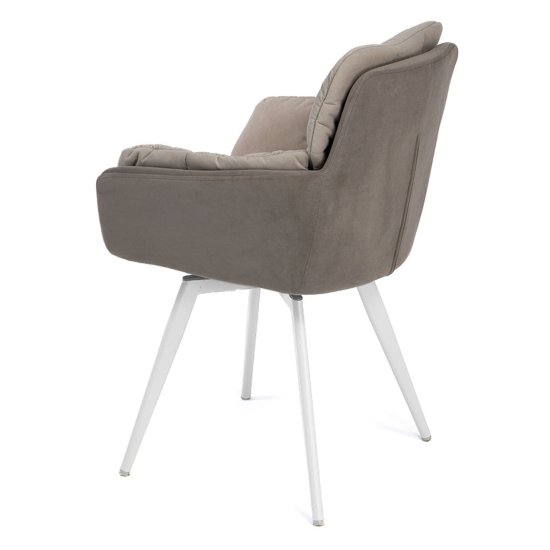 Стул на металлокаркасе мягкий слоновая кость современный (арт 33633) Фото 2