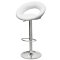 Стул барный на металлокаркасе с мягкой обивкой белый регулируемый (арт 5527)