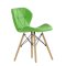 Стул дизайнерский из массива дерева с мягким сидением зеленый eames (арт 6639)