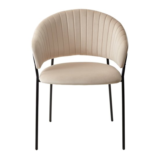 Стул интерьерный на металлокаркасе мягкий бежевый (арт 15334) Фото 3