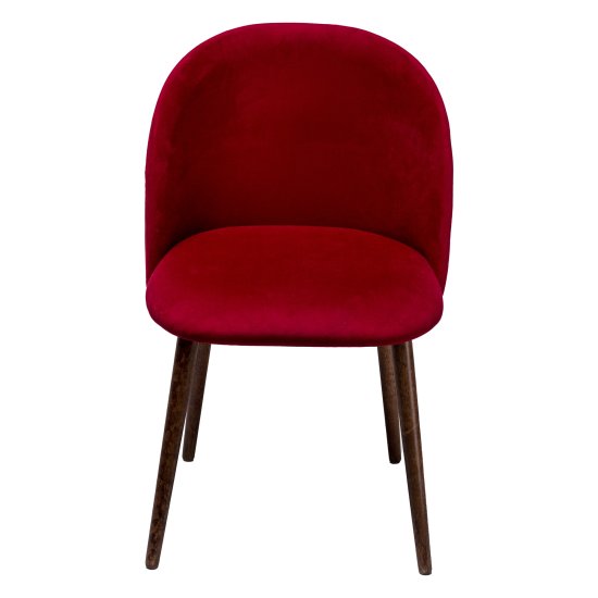 Стул кухонный с мягкой обивкой красный велюровый (арт 27462) Фото 2