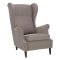 Полукресло деревянное с подлокотниками серое классическое (арт 29451)