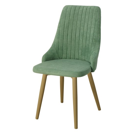 Стул мягкий зеленый из велюра современный (арт 22886) Фото 1