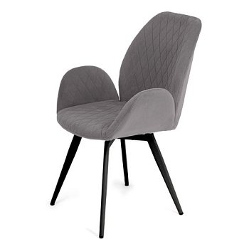 Стул с черными ножками мягкий из велюра (арт 33580) - Фото 2