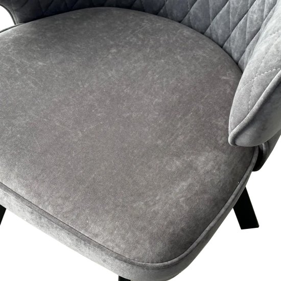 Стул кухонный на металлокаркасе серый из велюра (арт 30765) Фото 2