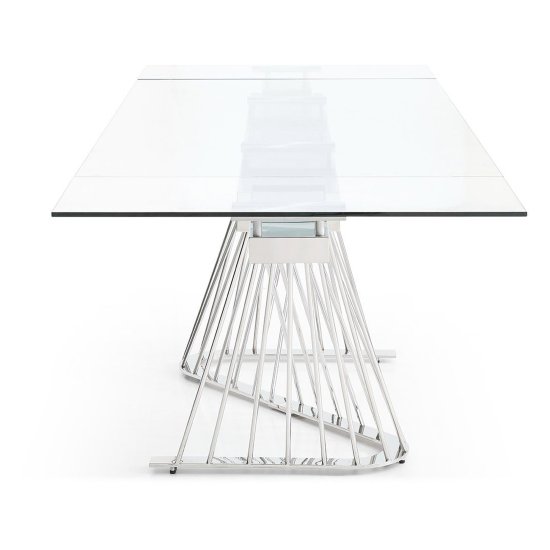 Кухонный стол раздвижной стеклянный прозрачный 180 см (арт 31470) Фото 9