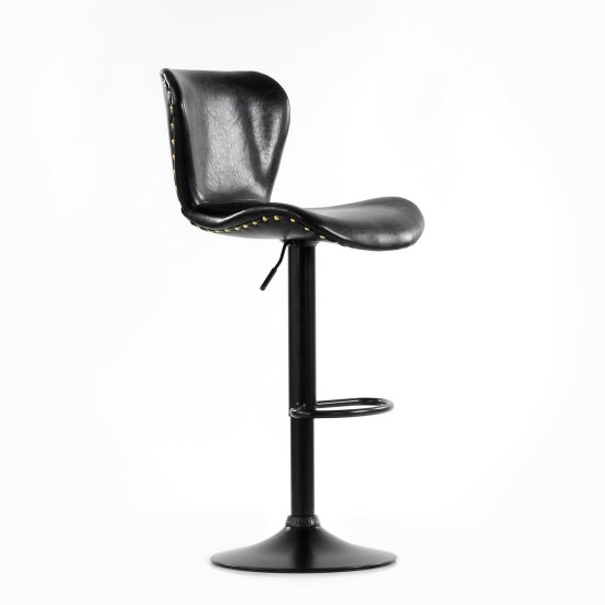 Барный стул металлический ножки черные мягкий с обивкой из экокожи (арт 6540) Фото 3