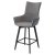 Барный стул мягкий с подлокотниками серый из велюра (арт 35569)