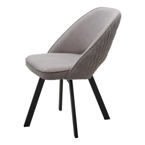 Стул на металлокаркасе мягкий серый из велюра (арт 31412) Фото 2