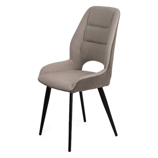 Стул на металлическом каркасе бежевый из велюра (арт 35462) Фото 5