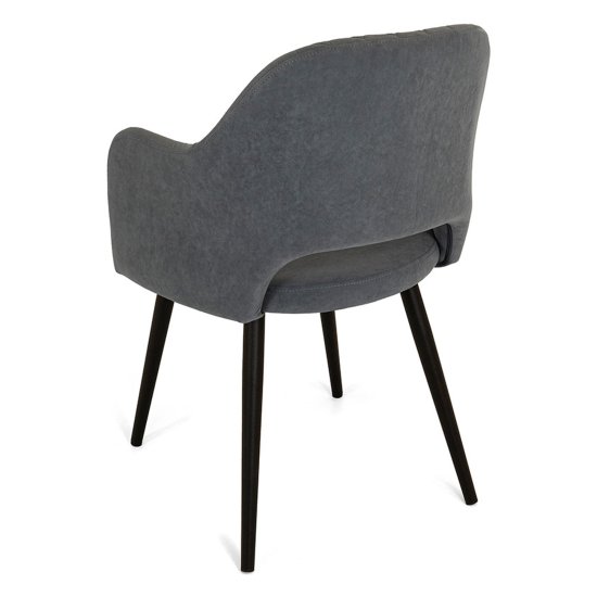 Полукресло мягкое с подлокотниками серое велюровое (арт 27743) Фото 4