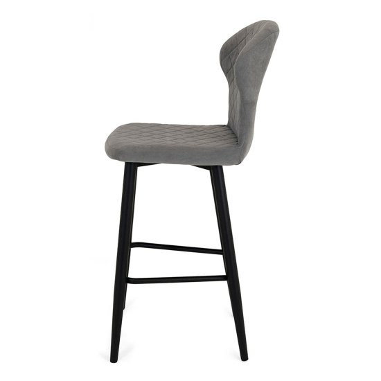 Стул барный мягкий серый велюровый (арт 19742) Фото 4