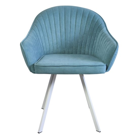 Полукресло ножки белые с мягким сидением голубой (арт 29552) Фото 2