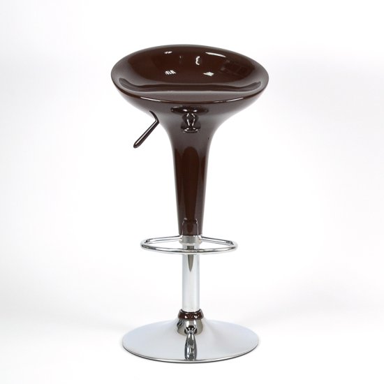 Стул барный хромированный коричневый пластиковый регулируемый (арт 2373) Фото 3