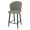 Полубарный стул на металлокаркасе мягкий серый из велюра (арт 22612)