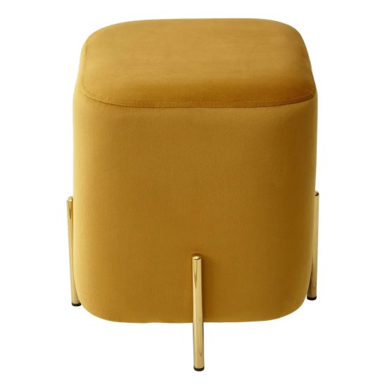 Пуфик мягкий желтый современный (арт 16754) Фото 2