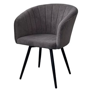 Стул для кухни мягкий серый с обивкой из велюра (арт 33484) - Фото 2