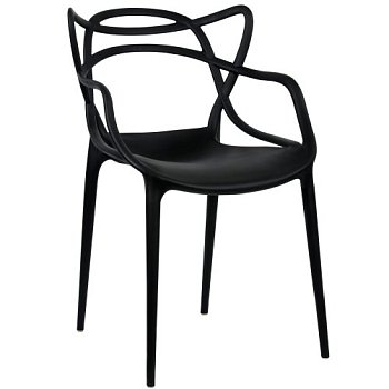 Стул ножки черные черный из пластика (арт 2360) - Фото 2