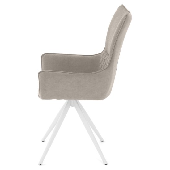 Стул дизайнерский слоновая кость велюровый современный (арт 35566) Фото 4