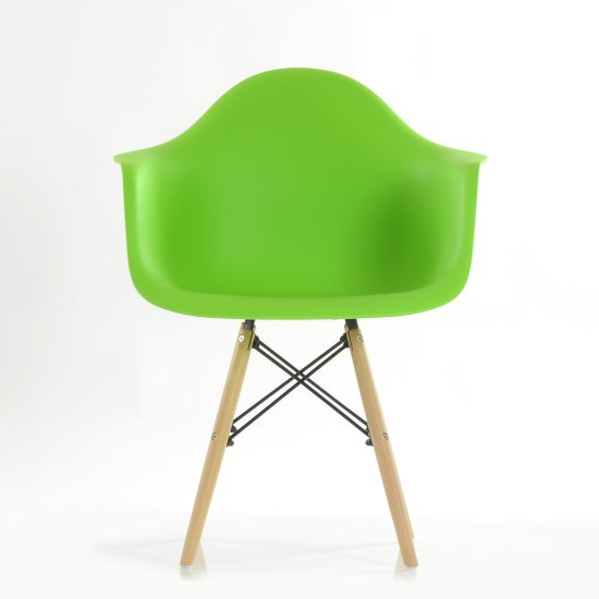 Полукресло дизайнерское деревянное с подлокотниками зеленое eames (арт 6586) Фото 2