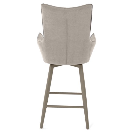 Стул барный мягкий с подлокотниками бежевый современный (арт 35563) Фото 6