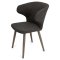 Стул обеденный с мягкой обивкой коричневый с обивкой из велюра (арт 35591)