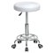 Табурет мягкий белый регулируемый современный (арт 5456)