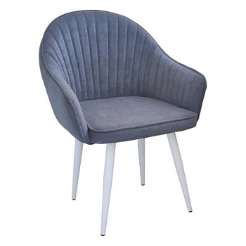 Стул-кресло с мягким сидением с подлокотниками серый (арт 31829) - Фото 2