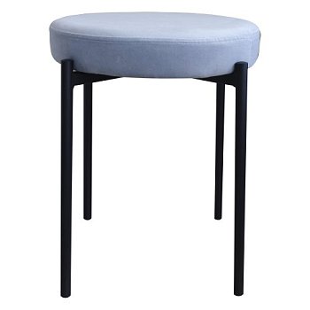 Табурет на металлокаркасе с мягким сидением серый (арт 31453) - Фото 2