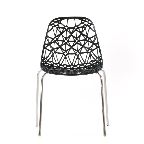 Стул хромированный черный пластиковый (арт 6617) Фото 2