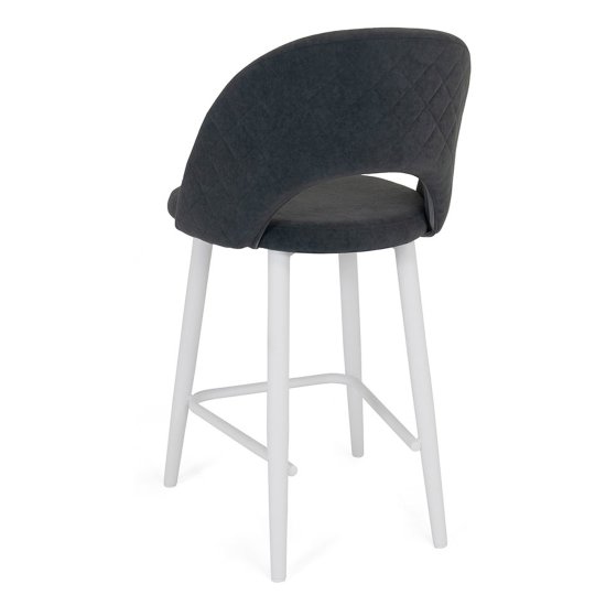 Полубарный стул серый из велюра (арт 21887) Фото 4