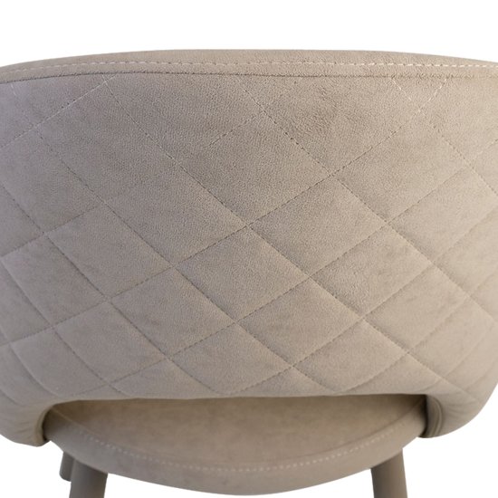 Стул на металлокаркасе мягкий бежевый из велюра (арт 21629) Фото 6