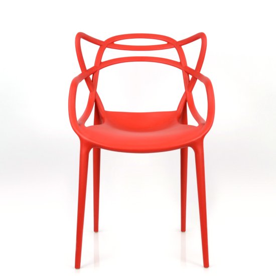 Стул красный из пластика современный (арт 2359) Фото 3