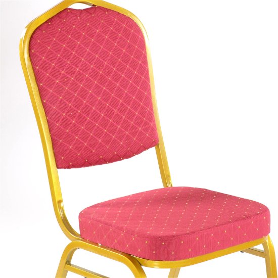 Стул на металлическом каркасе мягкий красный классика (арт 34579) Фото 4