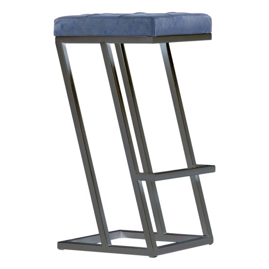 Табурет дизайнерский мягкий синий в стиле лофт (арт 11471) Фото 1