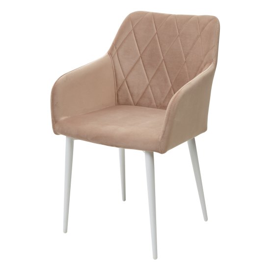 Стул-кресло с мягким сидением бежевый велюровый (арт 11543) Фото 2