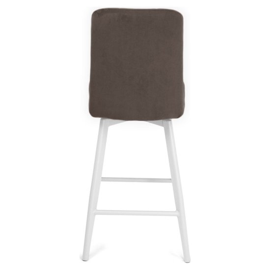 Стул полубарный мягкий бежевый из велюра (арт 35355) Фото 5