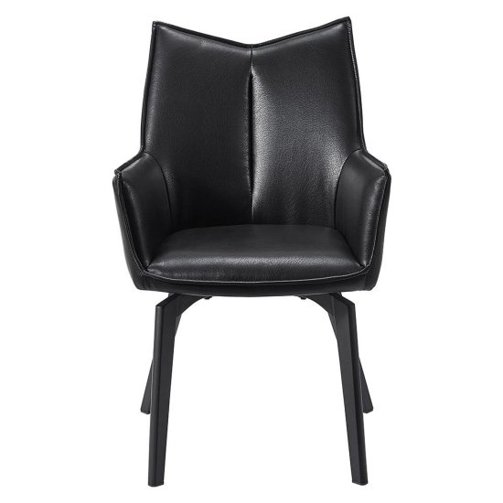 Стул-кресло интерьерный с подлокотниками черный (арт 32958) Фото 3
