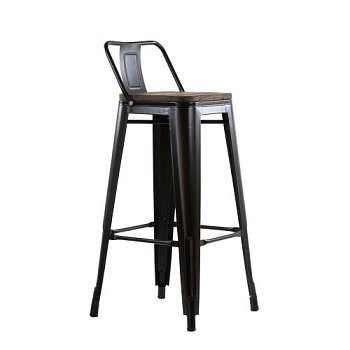 Барный стул дизайнерский ножки черные черный tolix (арт 6694) - Фото 2