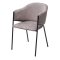 Стул с подлокотниками серый с обивкой из велюра (арт 33621)