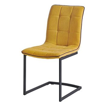 Стул на полозьях мягкий желтый (арт 31481) - Фото 2