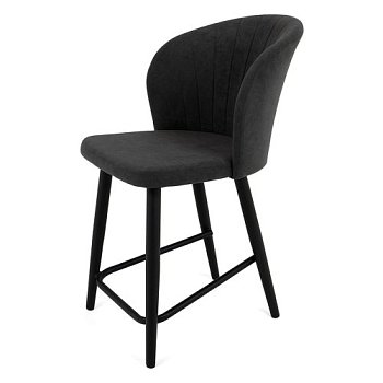 Полубарный стул мягкий коричневый из велюра (арт 22561) - Фото 2