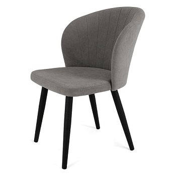 Стул для кухни с черными ножками мягкий из велюра (арт 22435) - Фото 2