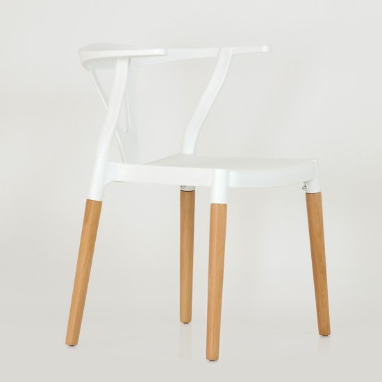 Стул деревянный белый пластиковый в современном стиле (арт 6602) Фото 3