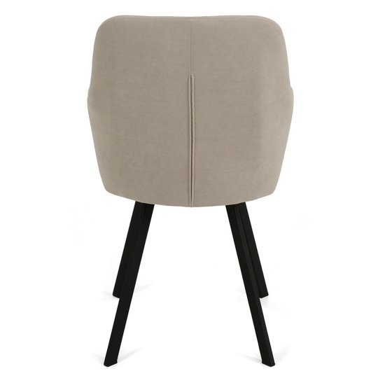 Стул с черными ножками мягкий бежевый велюровый (арт 22226) Фото 7