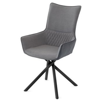 Стул с подлокотниками из велюра (арт 35571) - Фото 2