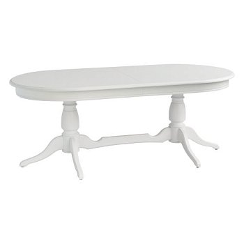 Стол раздвижной овальный деревянный белый классический (арт 7017) - Фото 2